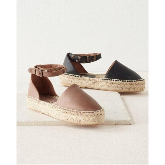 Garnet Hill Womens Espadrille Margo Studded Straps Wrap Sandals Sz 37Tan Leather - Picture 3 of 16